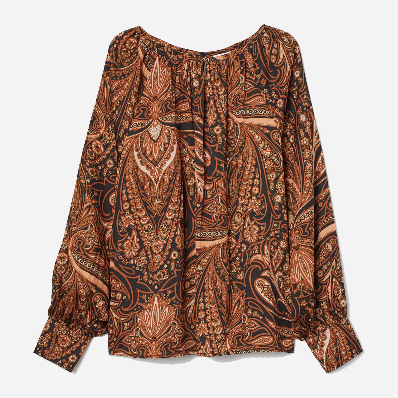 

Блузка H&M 911-776507  Черная с коричневым, Блузка H&M 911-776507 34 Черная с коричневым