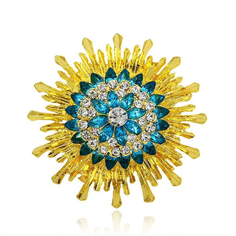 

Брошь женская BROCHE бижутерия с кристаллами Ариель жёлтая BRSF110630