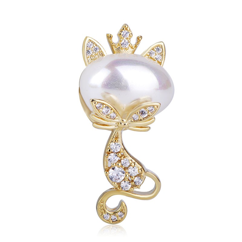 

Брошь женская BROCHE бижутерия Животные Кошка Лиза золотистая BRGV111941