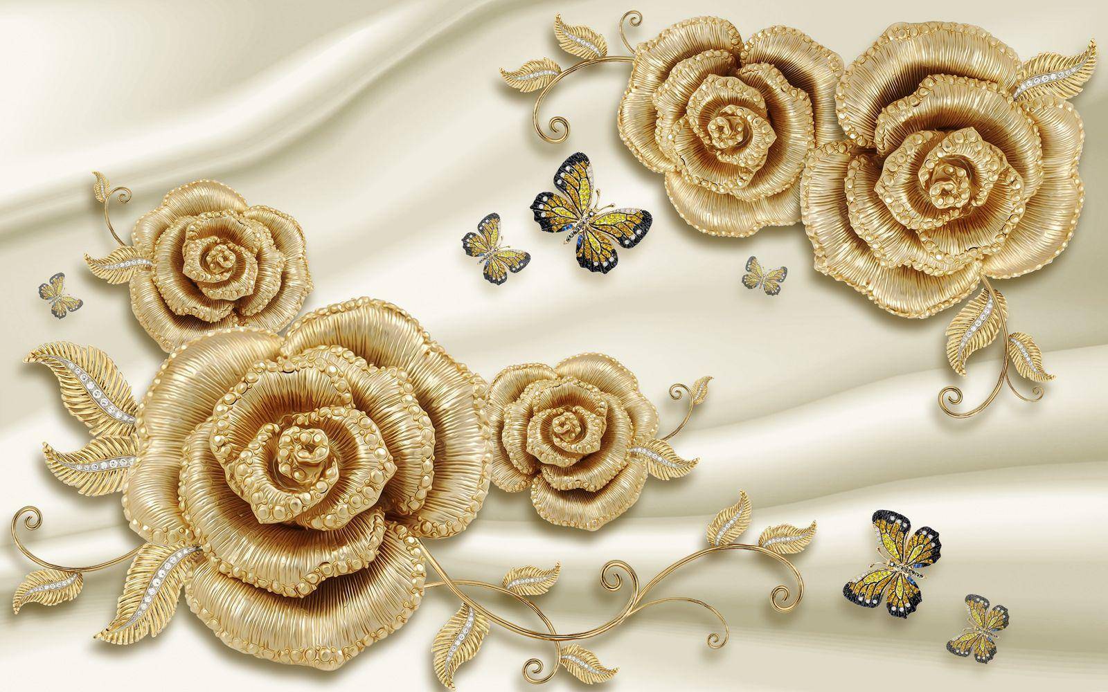 

Фотообои Walldeco Вышитые розы №37522 Мелкий песок с блестками