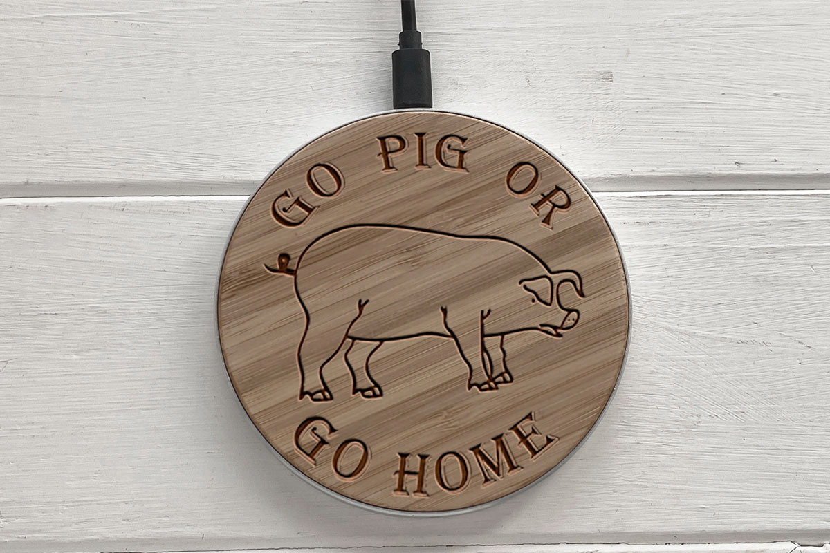 

Быстрая беспроводная деревянная зарядка SkinWood White Fast Charge Pig