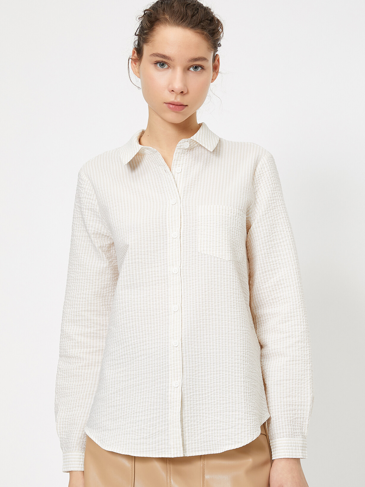 

Рубашка Koton 0YAL68380OW-08L 36 Beige Stripe
