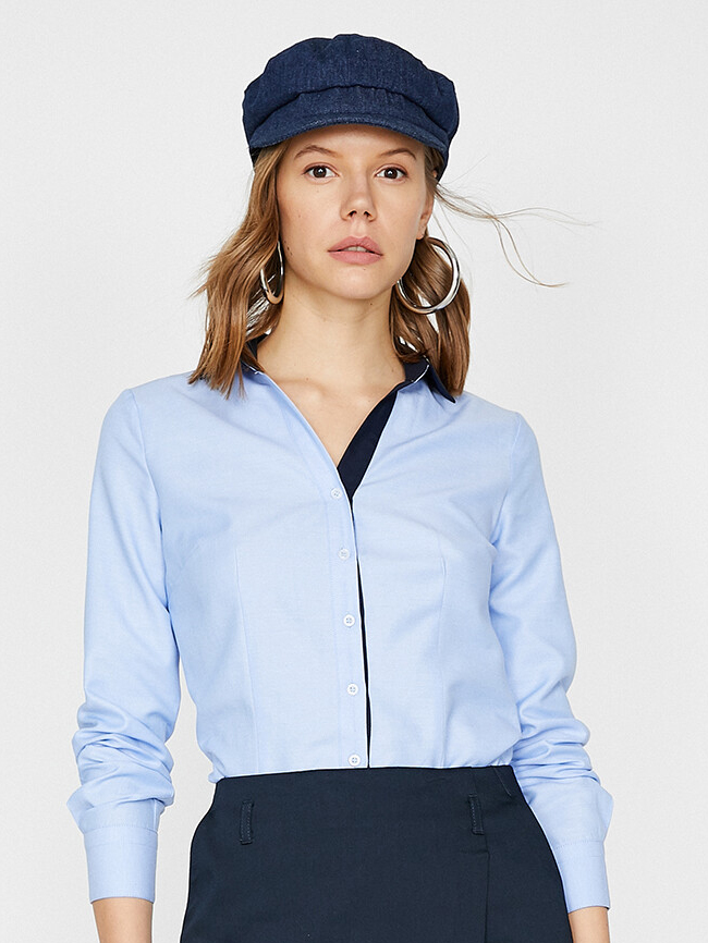

Рубашка Koton 9KAK66591IW-600 38 Blue
