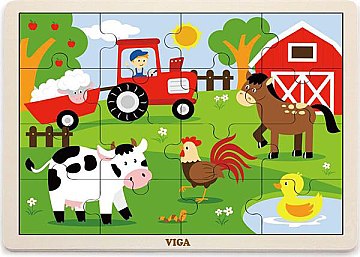 

Пазл "Ферма", 16 деталей - Viga Toys (20-643940)