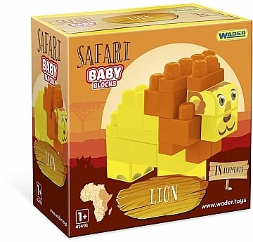 

Конструктор Baby Blocks "Сафари", Лев, 18 элементов - Wader (20-1029766)
