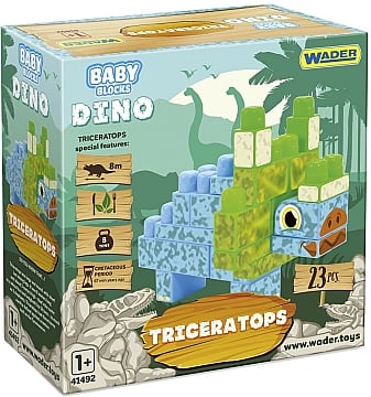 

Конструктор Baby Blocks "Дино", Трицератопс, 23 элемента - Wader (20-1029762)