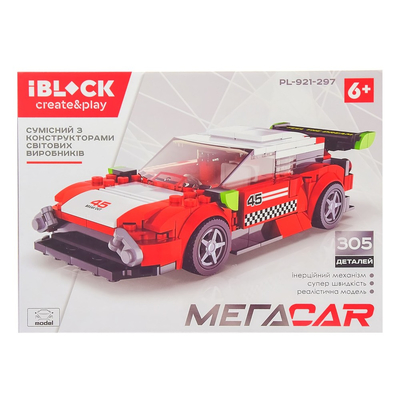 

Конструктор IBLOCK Спорткар красный (PL-921-297) (10-568825)