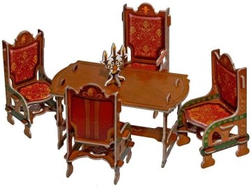 

Сборная модель "Кукольная мебель. Столовая", коричневая - Умная Бумага (20-59369)