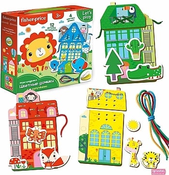 

Игра шнуровка "Цветные домики" (рус) - Fisher-Price (20-1029600)