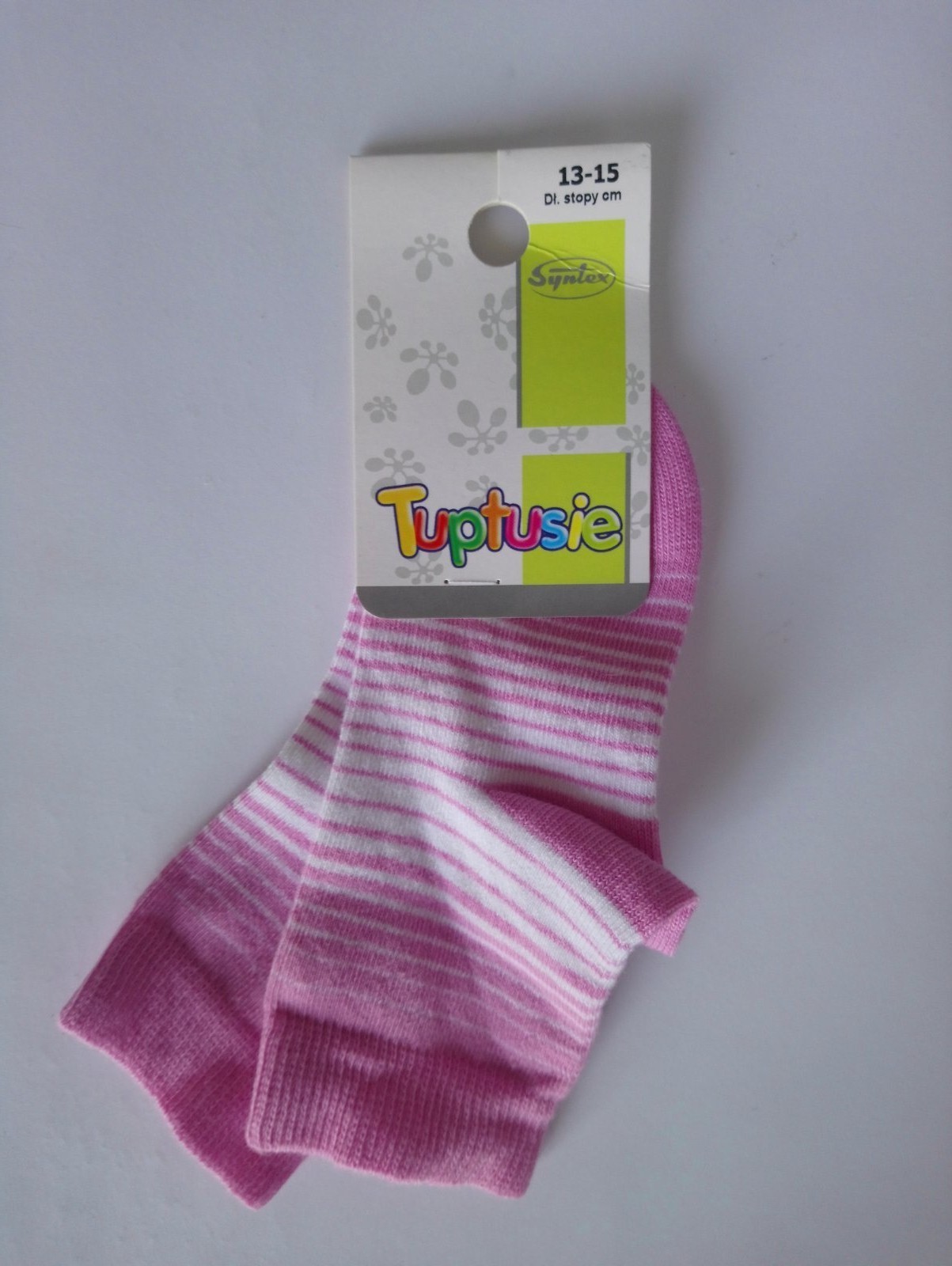 

Шкарпетки дитячі з малюнком Tuptusie SYNTEX (полоска 5) р. - (13-15 см, Шкарпетки дитячі з малюнком Tuptusie SYNTEX (полоска 5) р. 20-24 (13-15 см)