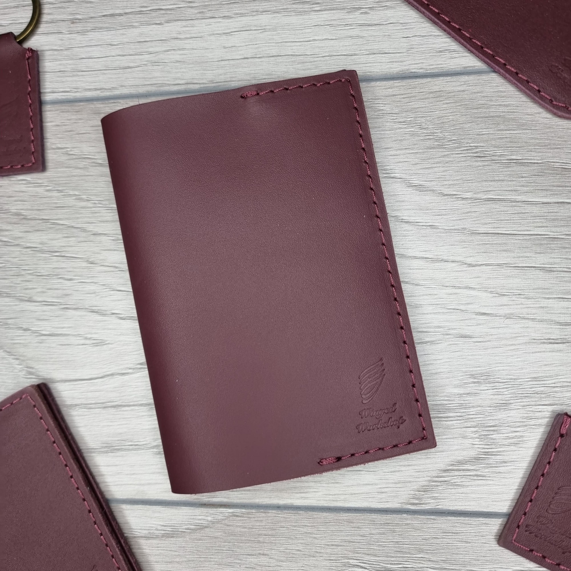 

Обложка для паспорта кожаный Кайзер матовый Марсала