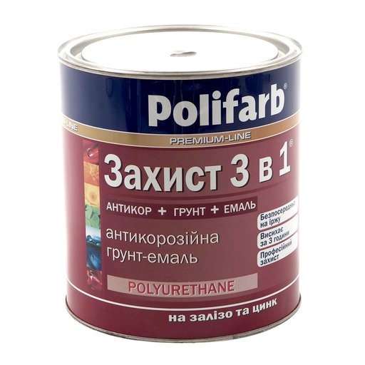 

Эмаль алкидная Polifarb защита 3в1 серая, 2,7 кг (10552885)