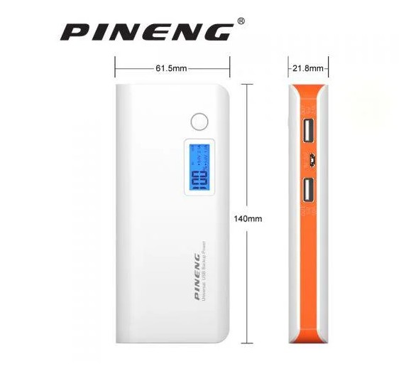 

УМБ портативний зарядний PINENG PN-968 Power Bank 10000mah LCD White