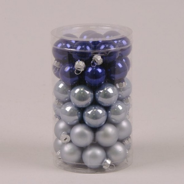 

Шарики стеклянные 2,5 см. голубые-синие (48 шт.) Flora 44525 (NAT09363)