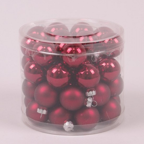 

Шарики стеклянные 3 см. темно-красные (45 шт.) Flora 44553 (NAT09395)