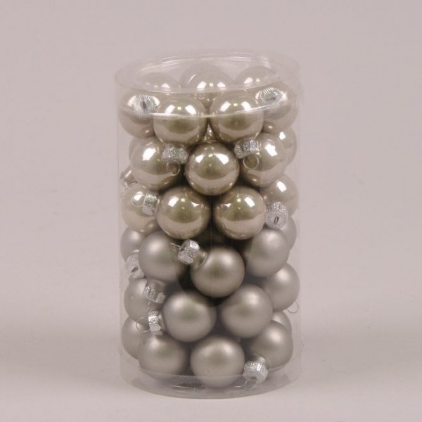 

Шарики стеклянные 2,5 см. серые (48 шт.) Flora 44524 (NAT09362)