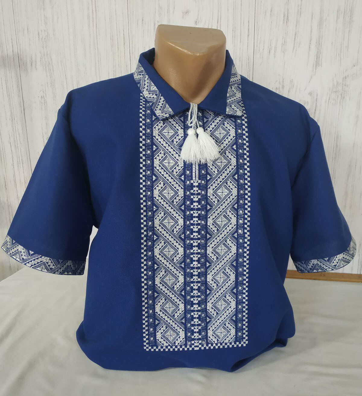 

Рубашка Украинская вышиванка 333257513 цвет тёмно-синий размер 4XL