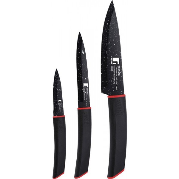 

Набор 3 кухонных ножа Bergner Simanto Black с мраморным покрытием