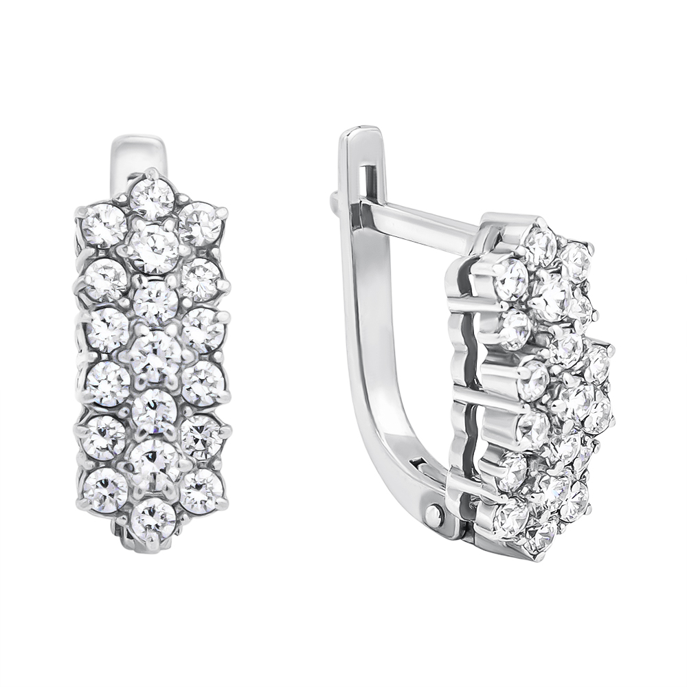 

Серебряные серьги с фианитами 000118083