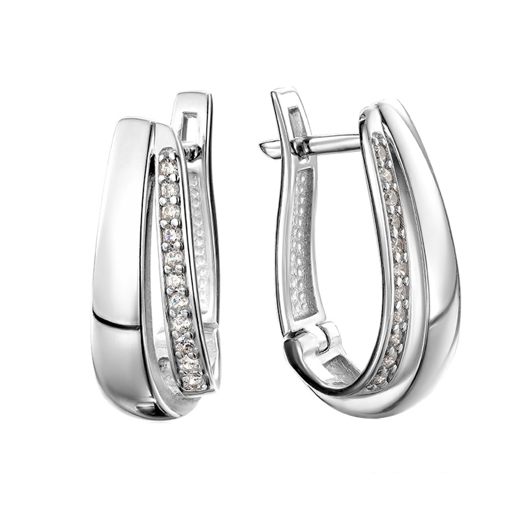 

Серебряные серьги с фианитами 000118034