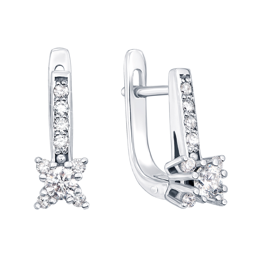 

Серьги из белого золота с бриллиантами 000124825