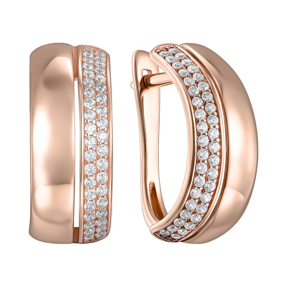 

Серьги из красного золота с фианитами 000151088