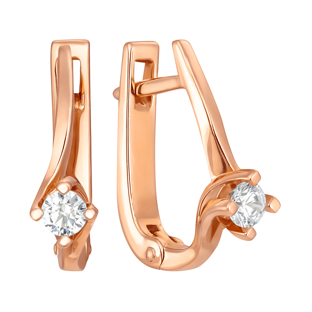 

Серьги из красного золота с фианитом S Zirconia 000099273