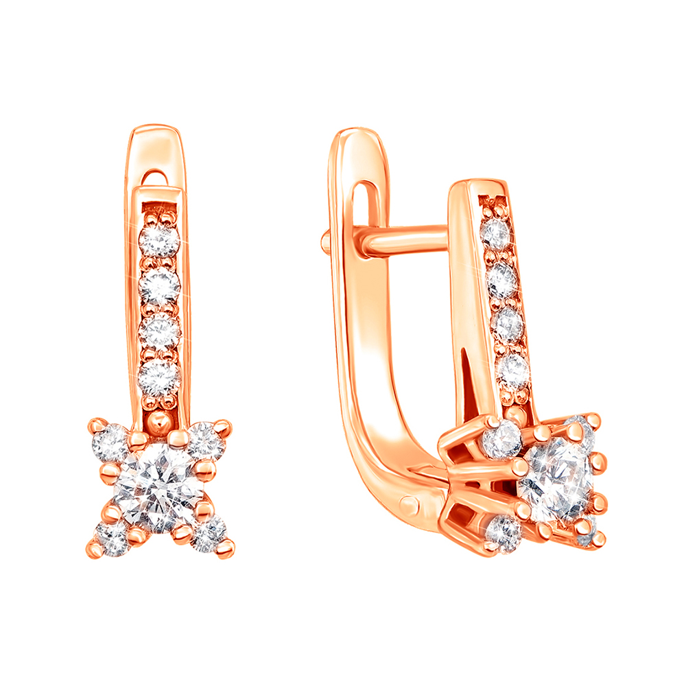 

Серьги из красного золота с бриллиантами 000136314