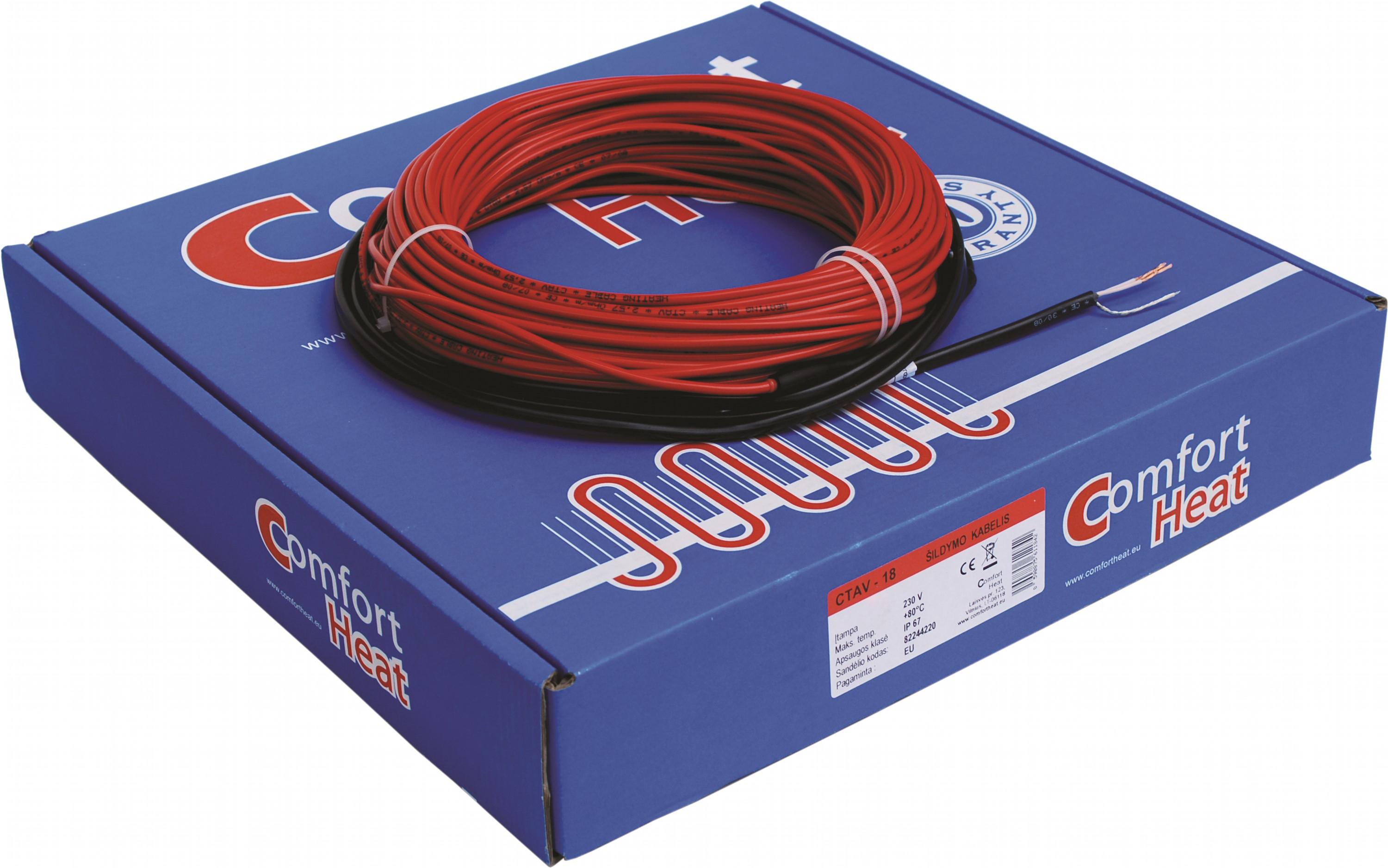 

Теплый пол Comfort Heat CTAV-18 двухжильный нагревательный кабель 1000 Вт 57 м (82244230)