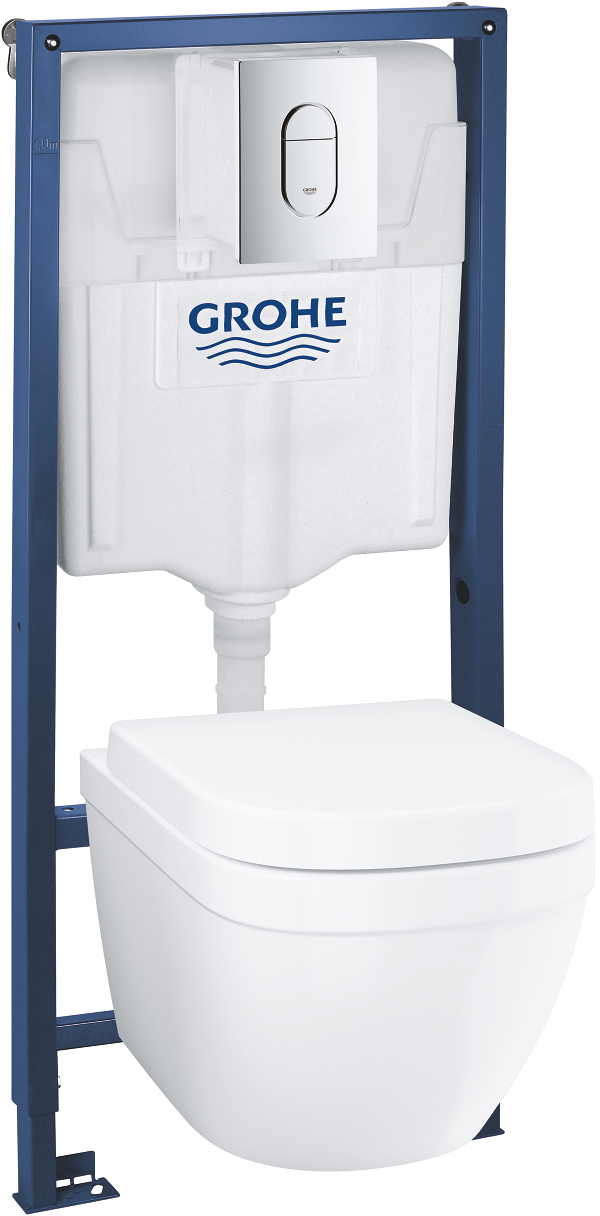 

Инсталляция GROHE Solido 39536000 (Rapid SL 38528001) c панелью смыва Arena Cosmopolitan 38844000 + унитаз Euro Ceramic 39328000 Rimless с сиденьем SoftClose 39330000 дюропласт