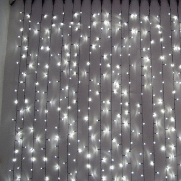 

Гирлянда штора-водопад занавес 3x3 м 240 LED Arts Pine с черным проводом 8 режимов Белый (VK-3180) TRG-86518