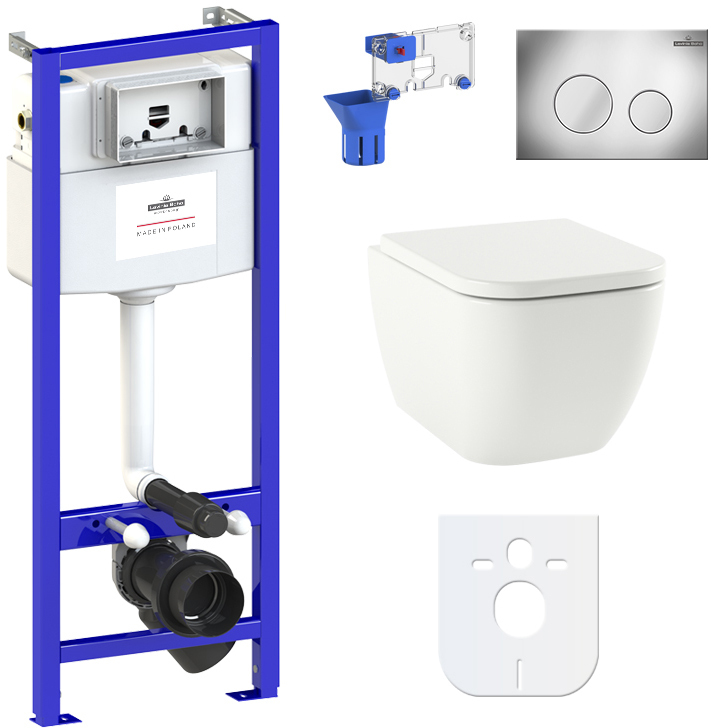 

Инсталляция LAVINIA BOHO Relfix с унитазом One Compacto c сиденьем Soft Close дюропласт и панелью смыва с диспенсером 87040066