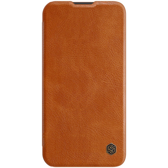 

Кожаный чехол (книжка) Nillkin Qin Pro Camshield для Apple iPhone 13 Pro Max (6.7") (Коричневый)