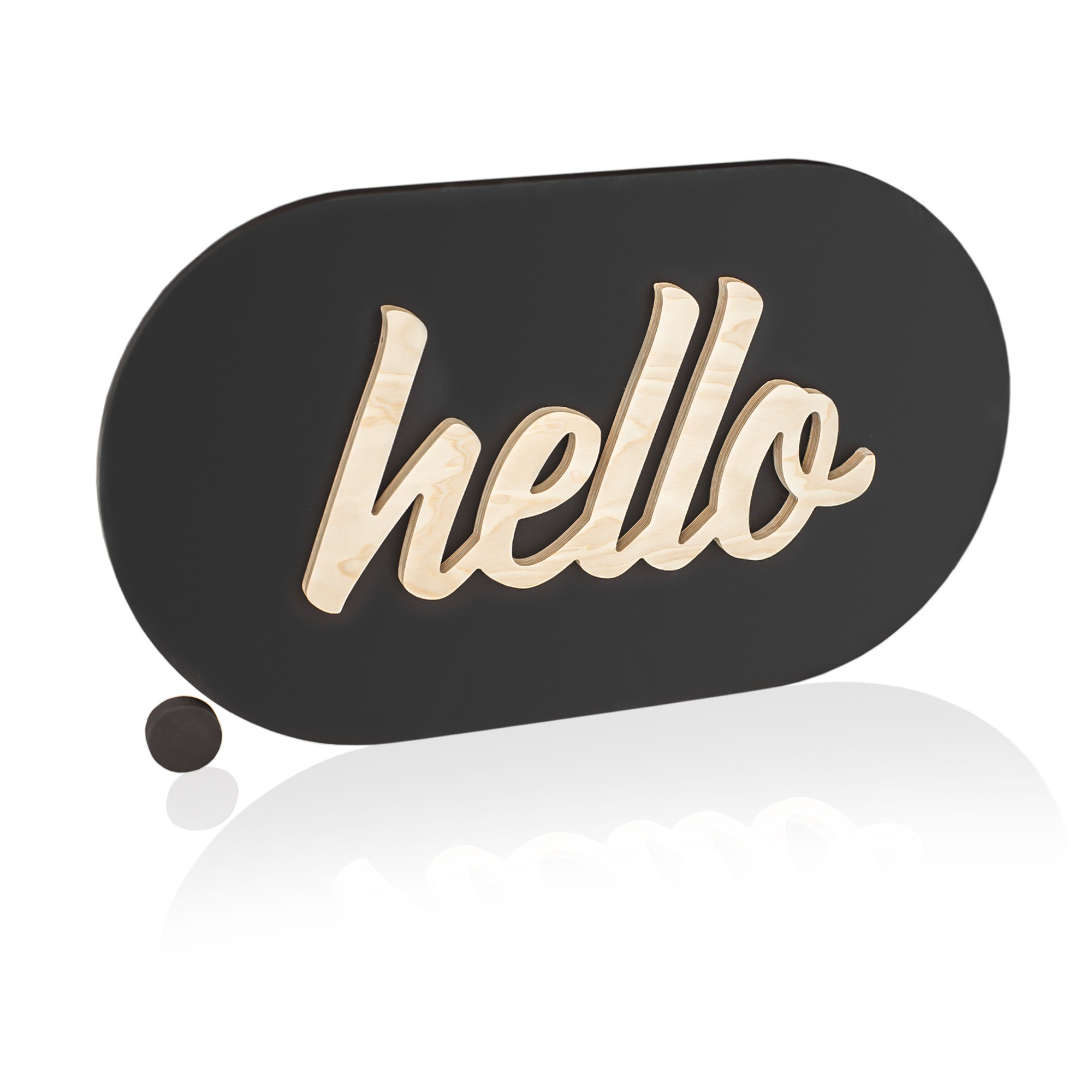 

Настенный декор Hello 51 см Черный