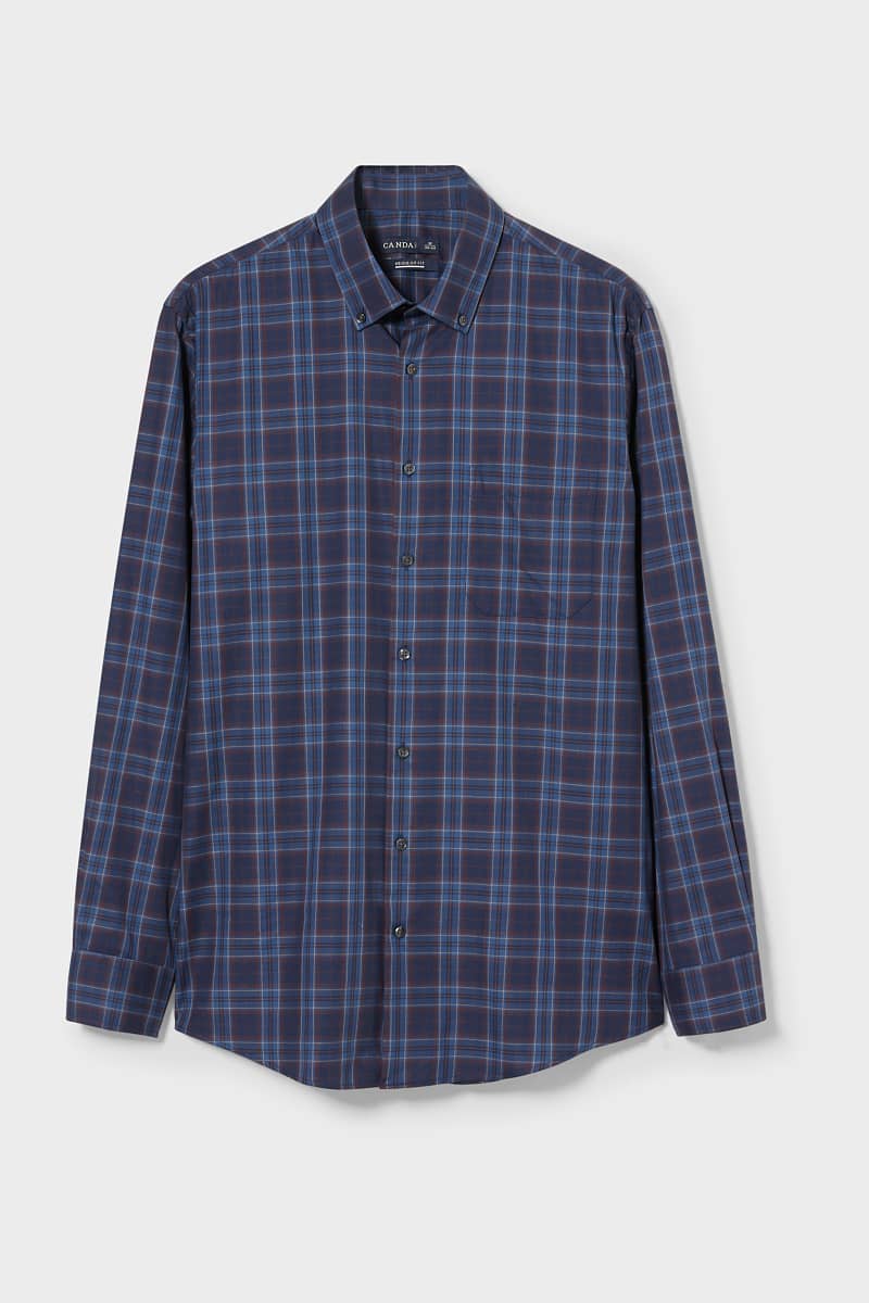 

Рубашка C&A 3XL темно синий клетка 2105368
