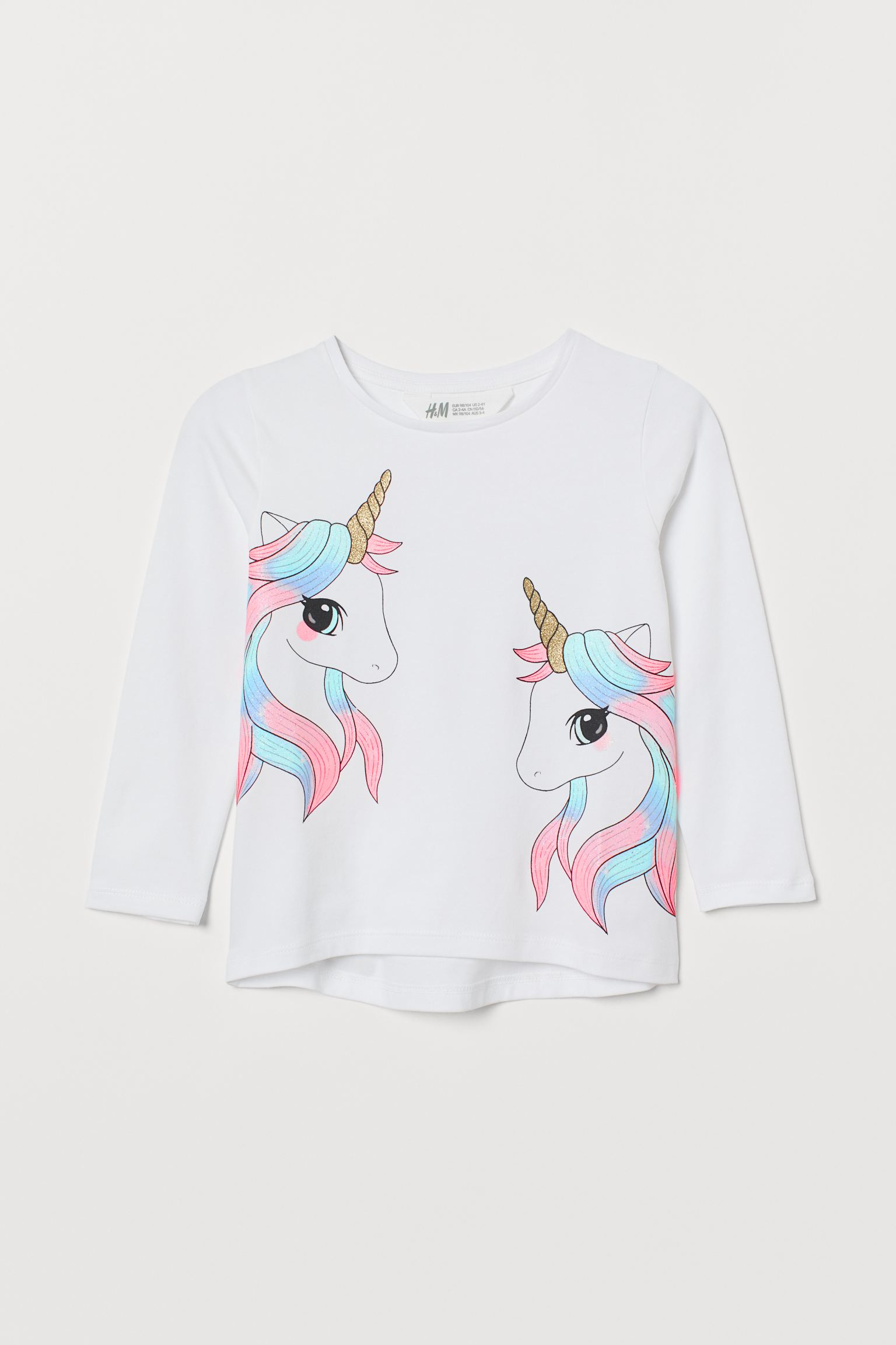 

Лонгслив H&M 134 140см белый принт 12117396800