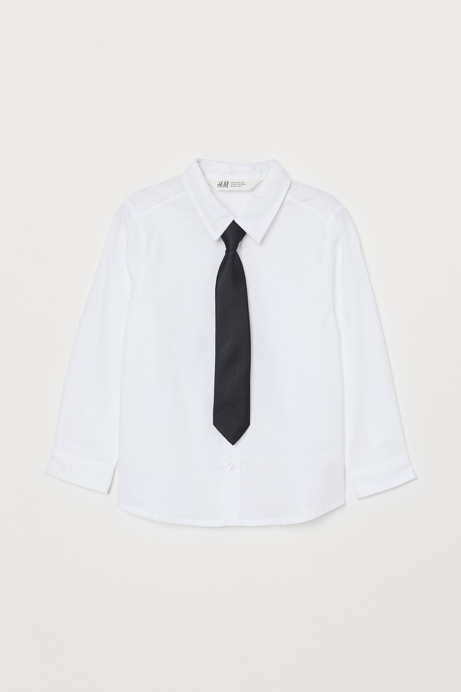 

Рубашка с галстуком H&M 116см белый 1611755686