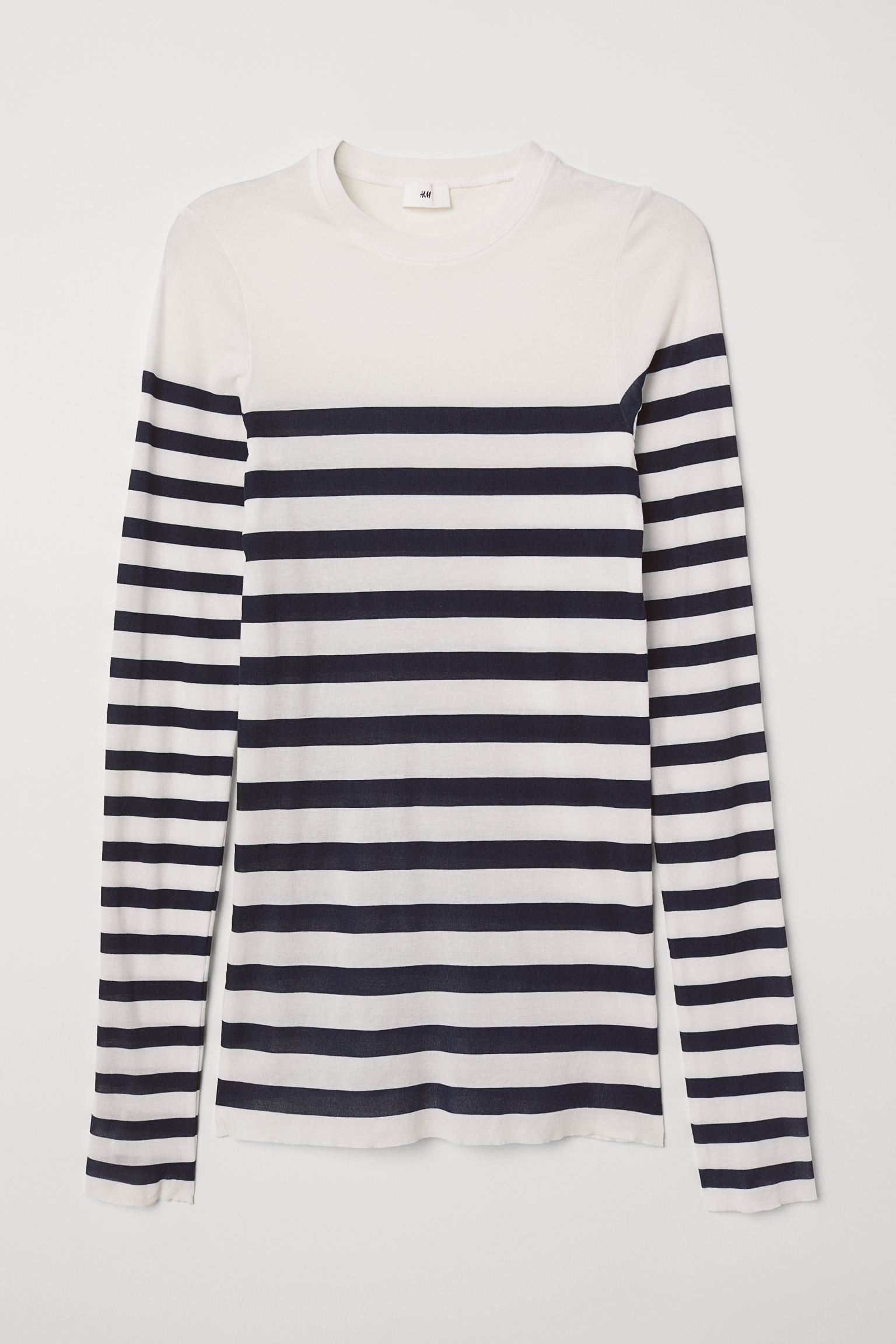 

Лонгслив H&M  бело синий полоска 11116593308, Лонгслив H&M S бело синий полоска 11116593308