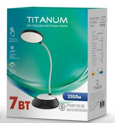 

LED лампа настільна TITANUM TLTF-022B 7W 3000-6500K USB чорна