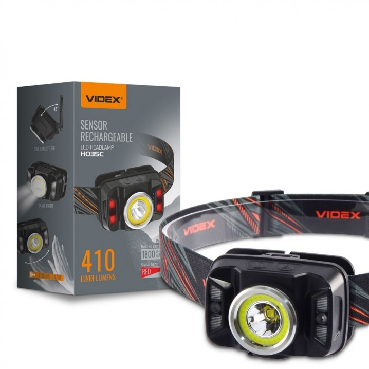 

Налобний світлодіодний ліхтарик H035C VIDEX 410Lm 5000K