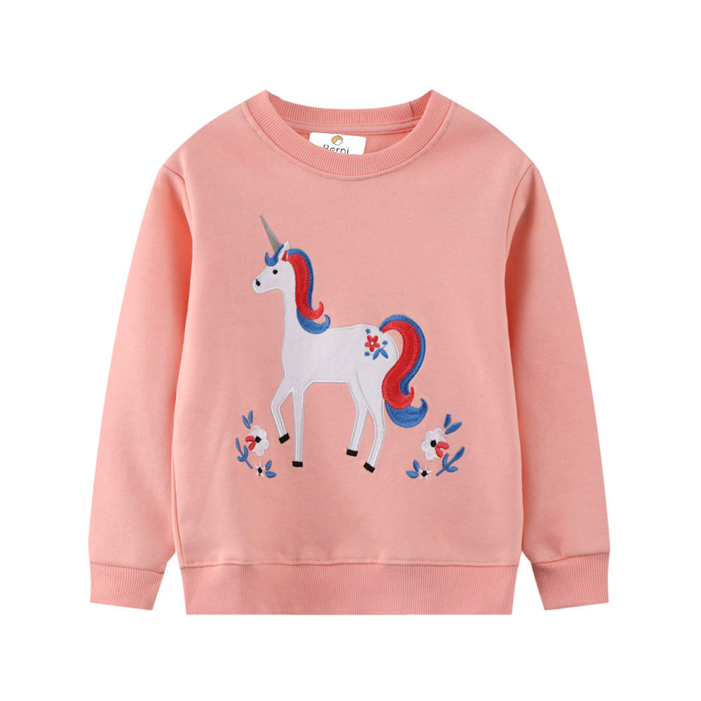

Свитшот для девочки с изображением единорога персиковый Flower unicorn Berni Kids (100) Персиковый (59554)