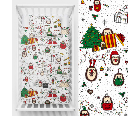 

Дитяча постіль LullaLove Різдвяні Їжачки 100x135 см, 2 ел.