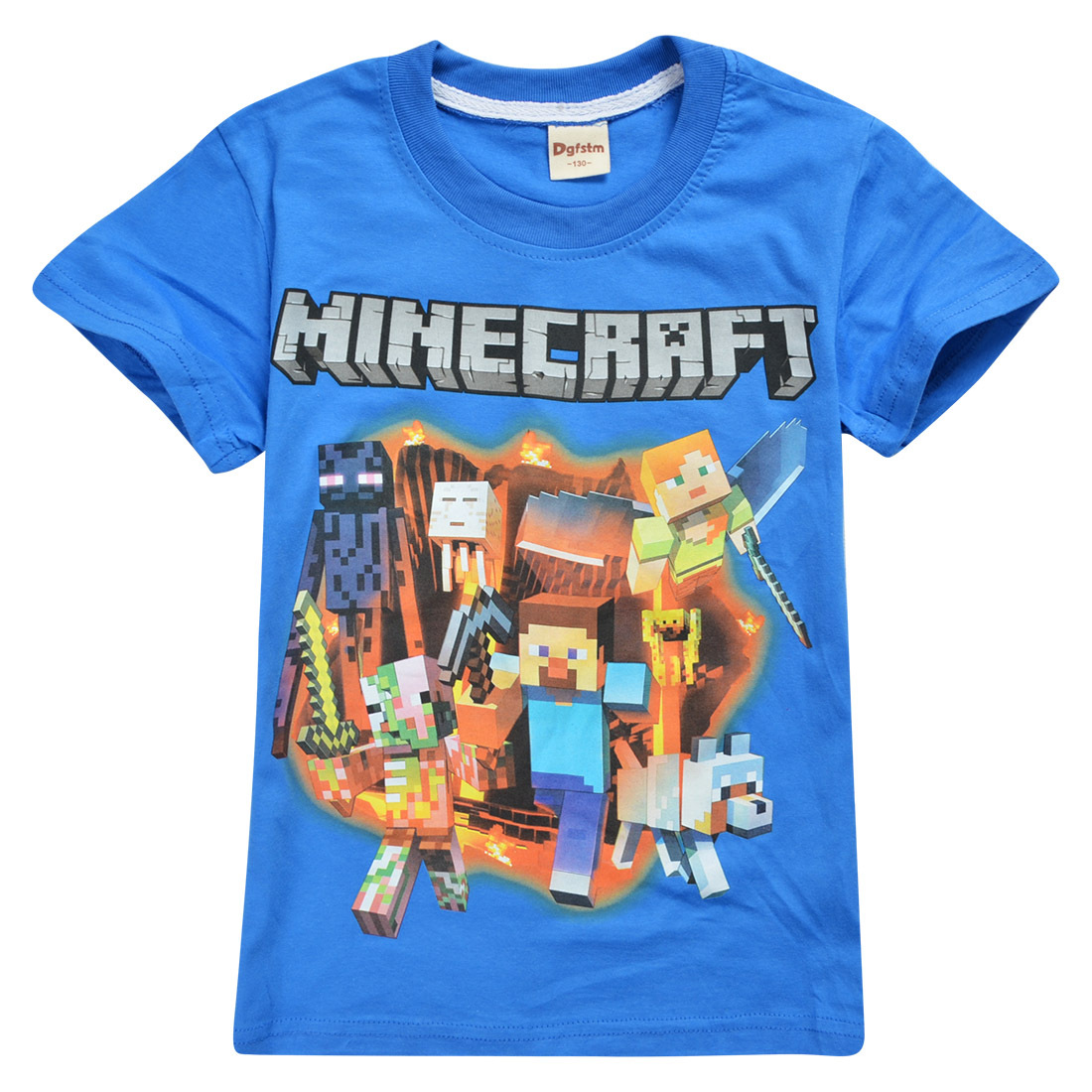 

Детская футболка Dgfstm Minecraft 150 см Голубой 1986-3335