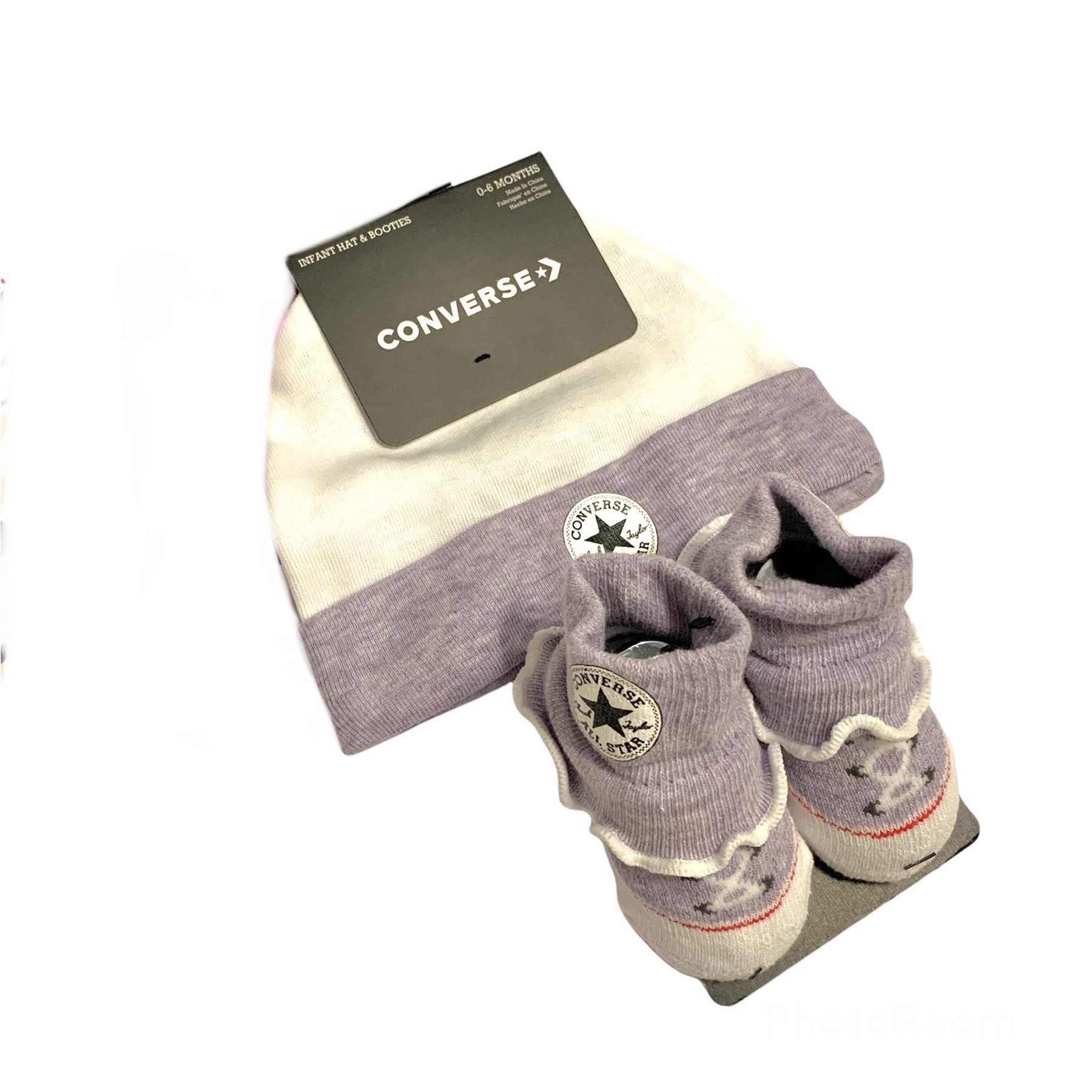

Комплект (шапочка + пинетки) Converse 52-68 см Белый/сиреневый