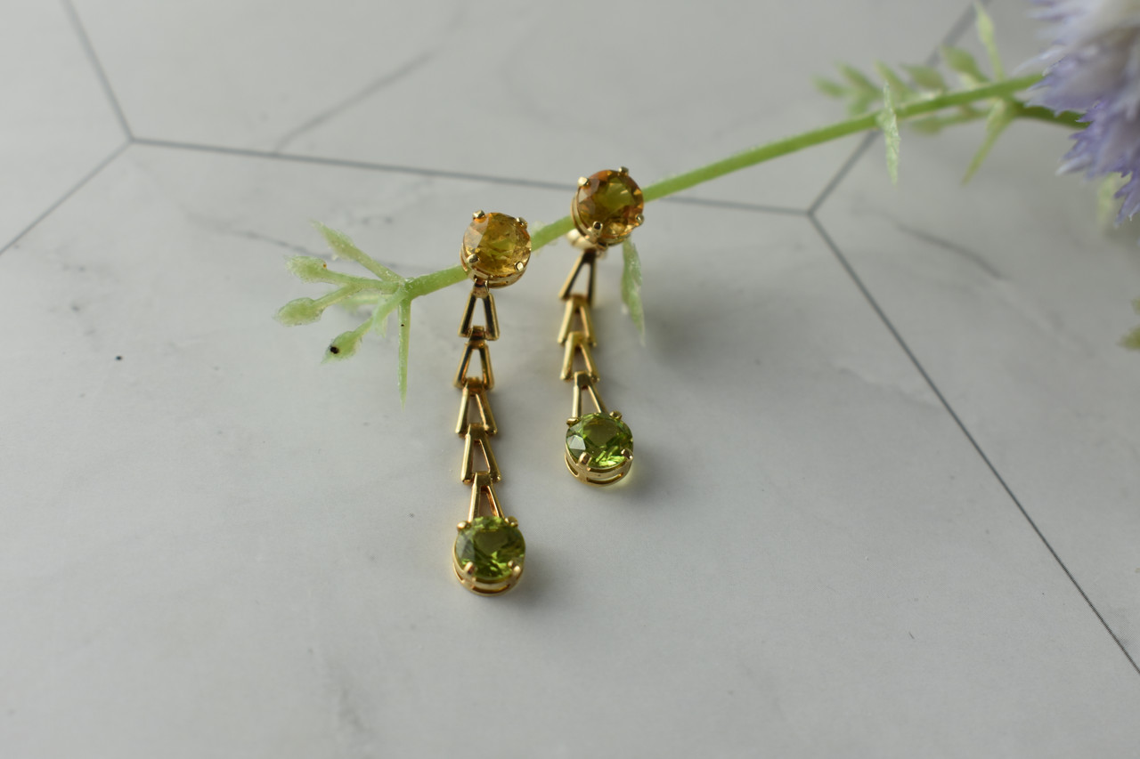 

Золотые Серьги С Гелиодором И Цаворитом Sky Jewelry 5554
