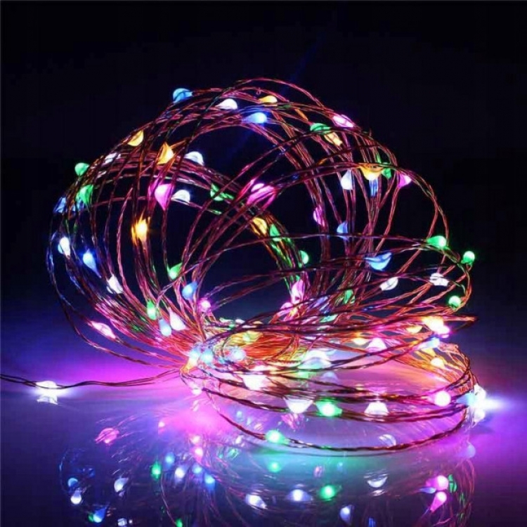 

Гирлянда светодиодная роса на батарейках 10 м, 100 LED (Мультиколор) DTMA