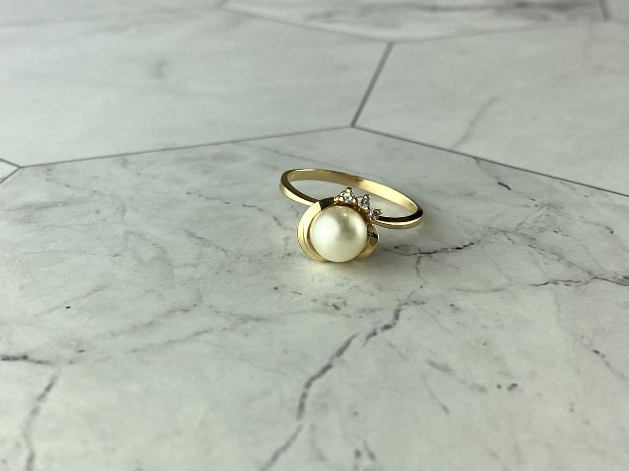 

Кольцо Из Желтого Золота С Жемчугом И Бриллиантами Sky Jewelry 666333 18 Размер