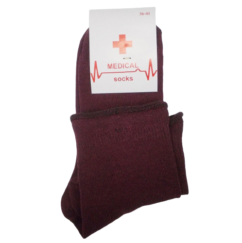 

Носки без резинки Medical MS 36-41 бордовые