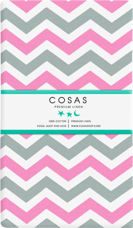 

Простынь на резинке Cosas Zig Grey Rose 80х160