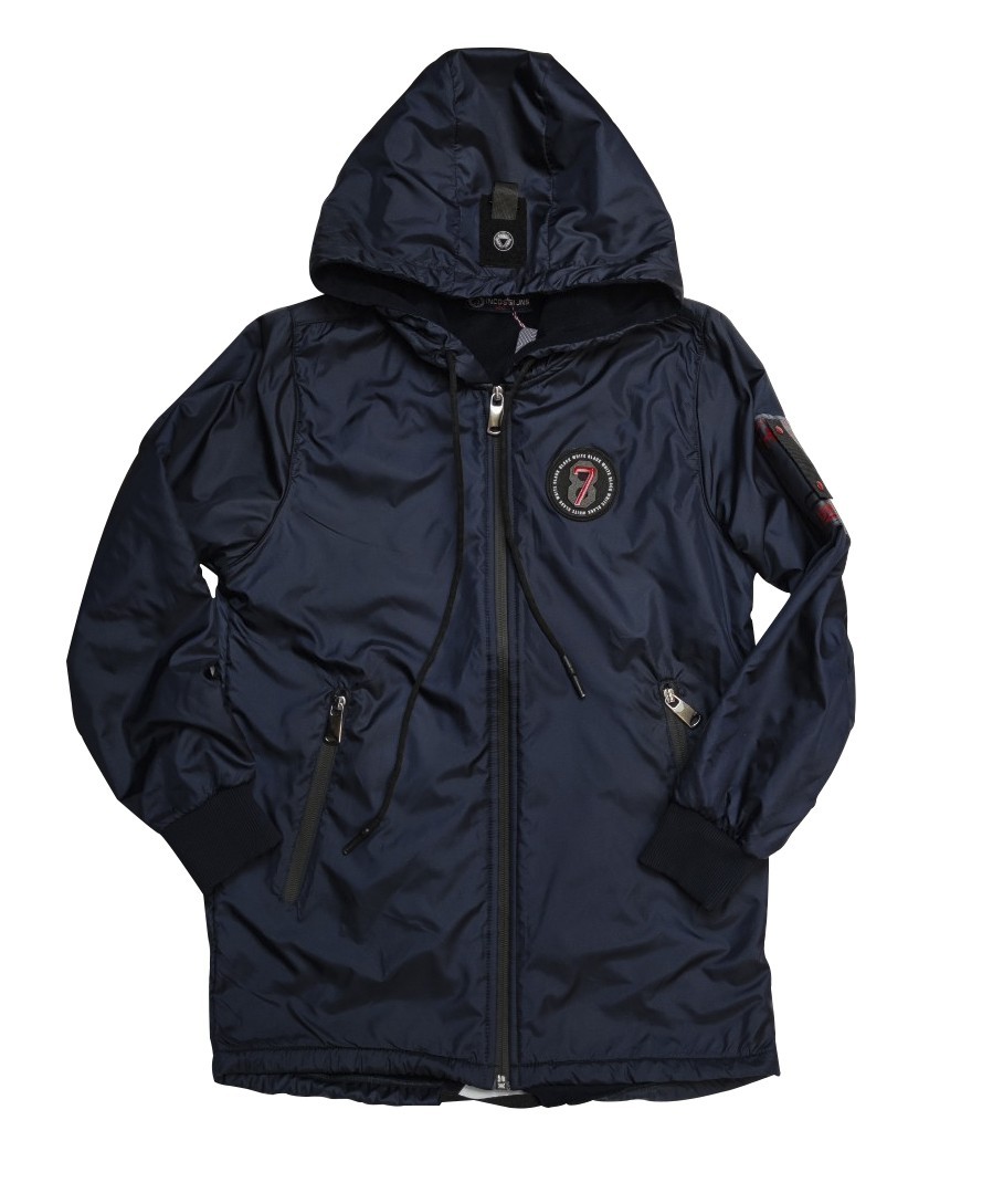 

Куртка с капюшоном удлиненная на флисе Incossi 164 см Синяя